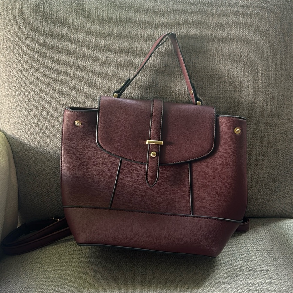 Burgundy backpack
